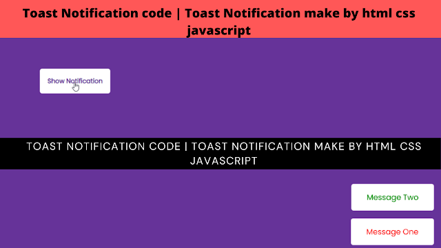 Toast Notification Using HTML ,CSS and JavaScript