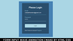 Read more about the article Create Input Wave Animation In Form Using CSS