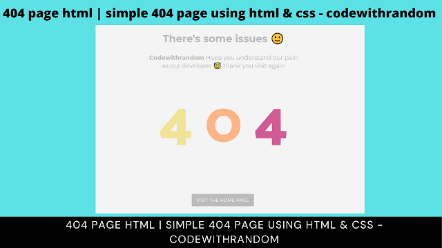 Read more about the article Create Simple 404 Page Using HTML and CSS Code