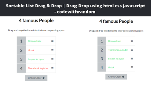 Read more about the article Drag & Drop Sortable List Using HTML,CSS and JavaScript