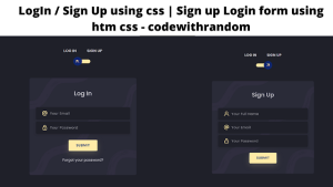 Read more about the article Login Signup Form Using HTML and CSS Code