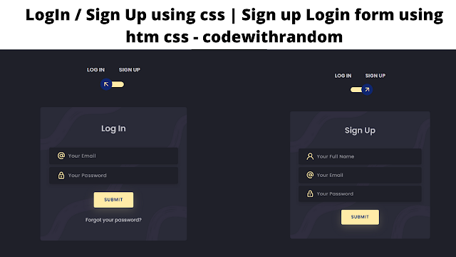 Login Signup Form Using HTML and CSS Code
