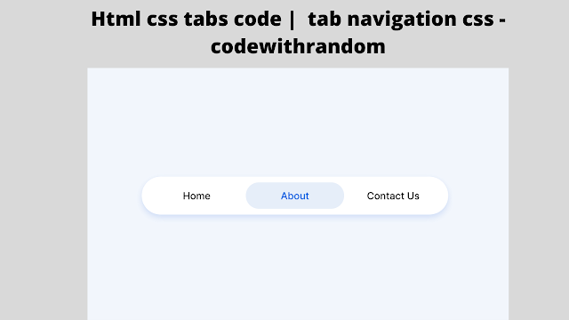 Tabs Navigation Using HTML and CSS