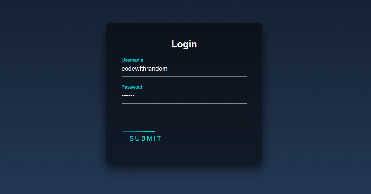 Animated Login Form Using HTML and CSS