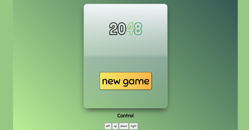 Create 2048 Game Code Using Html and JavaScript
