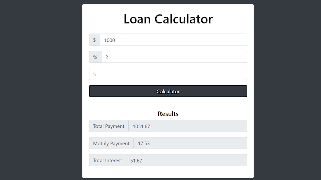 Loan Calculator Using HTML,CSS and JavaScript With Source Code