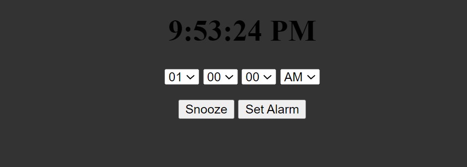  Alarm Clock Using HTML ,CSS & JavaScript