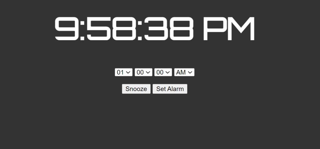  Alarm Clock Using HTML ,CSS & JavaScript