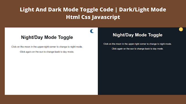 Light and Dark Mode Toggle Using JavaScript