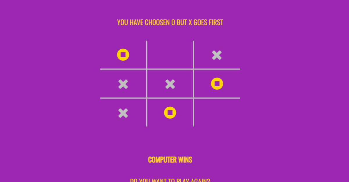 TIC TAC TOE – Javascript