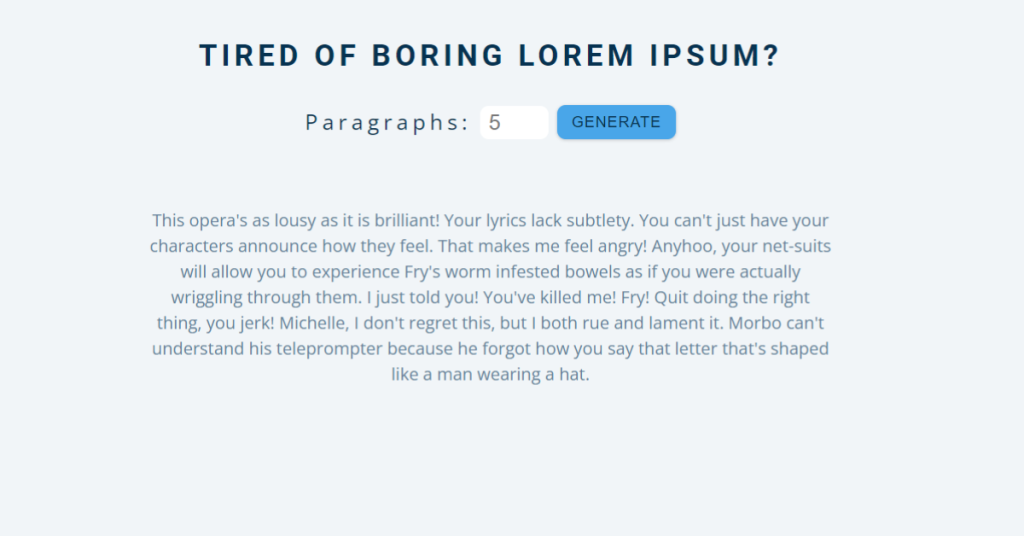 Lorem Ipsum Generator Using HTML,CSS and JavaScript Code