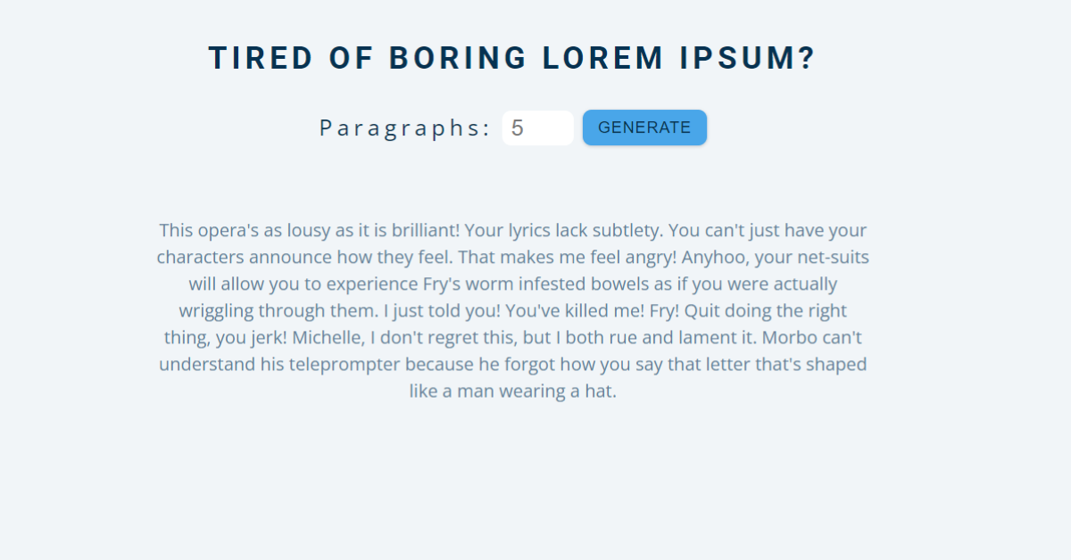 Read more about the article Lorem Ipsum Generator Using HTML,CSS and JavaScript Code