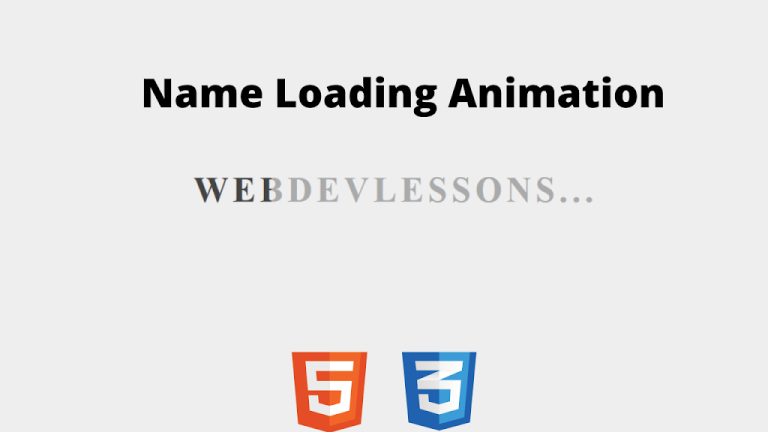Text Loading Animation Using HTML and CSS