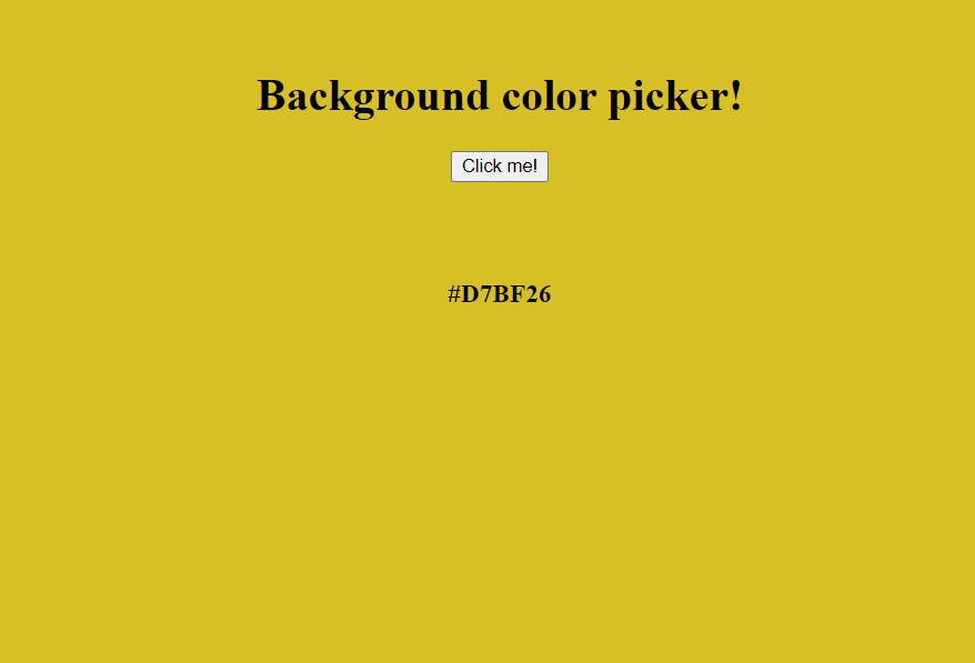 Change Background HEX Color Using Javascript On Click