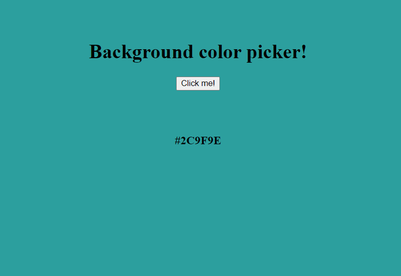 Change Background HEX Color Using Javascript On Click