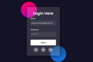 Glassmorphism Login Form Login Page Using HTML and CSS Code