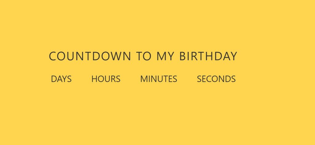 Countdown Timer Using HTML,CSS and JavaScript