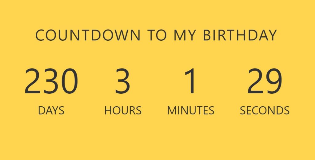 Countdown Timer Using HTML,CSS and JavaScript
