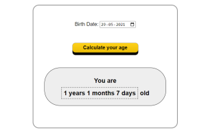 Simple Age Calculator In HTML And JavaScript