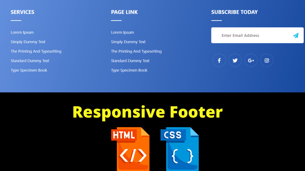 Responsive Footer Using Bootstrap,html And Css With Code