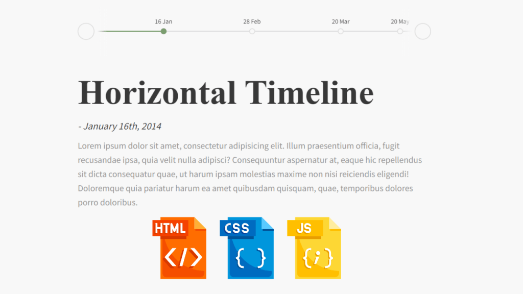Horizontal Timeline Using Html Css Javascript Source Code