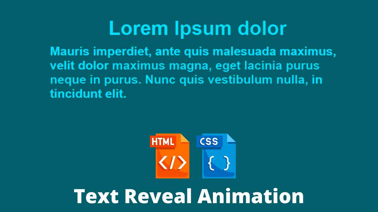 Text Reveal Animation code css