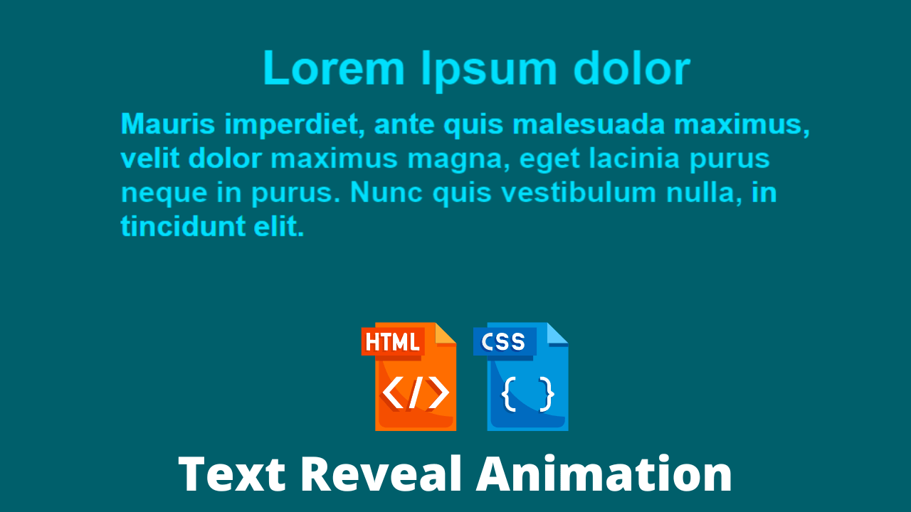 Text Reveal Animation Using Html Css Source Code