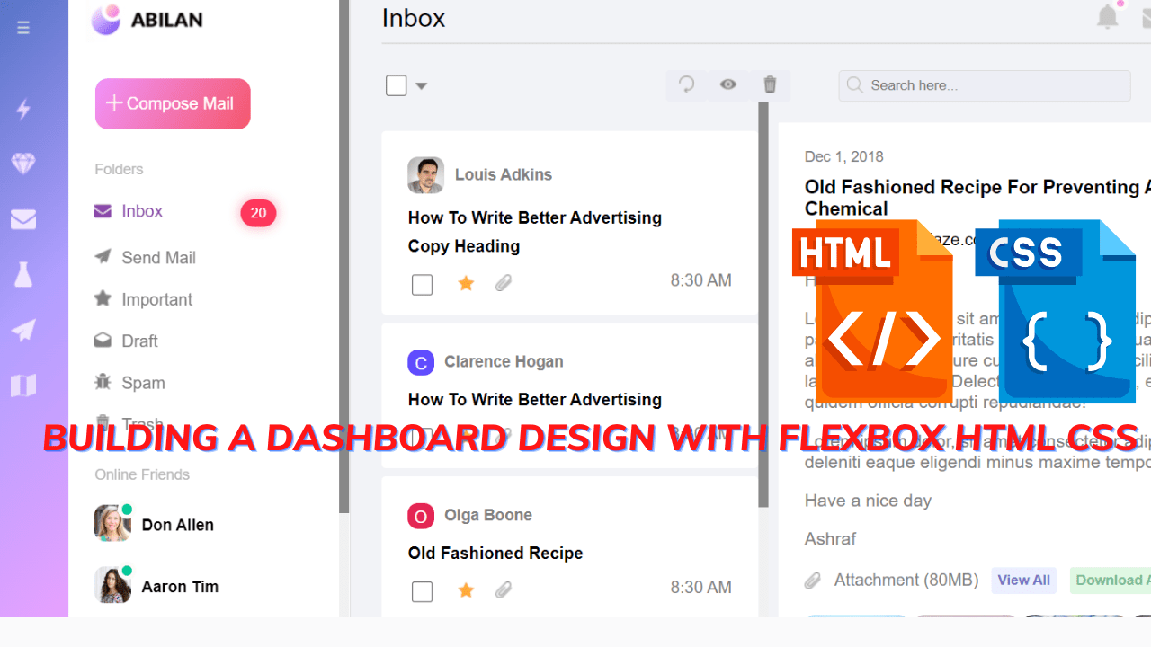 Read more about the article Building A Dashboard Design With FlexBox Html Css