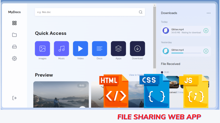 Create File Sharing App with Javascript (File Sharing App)