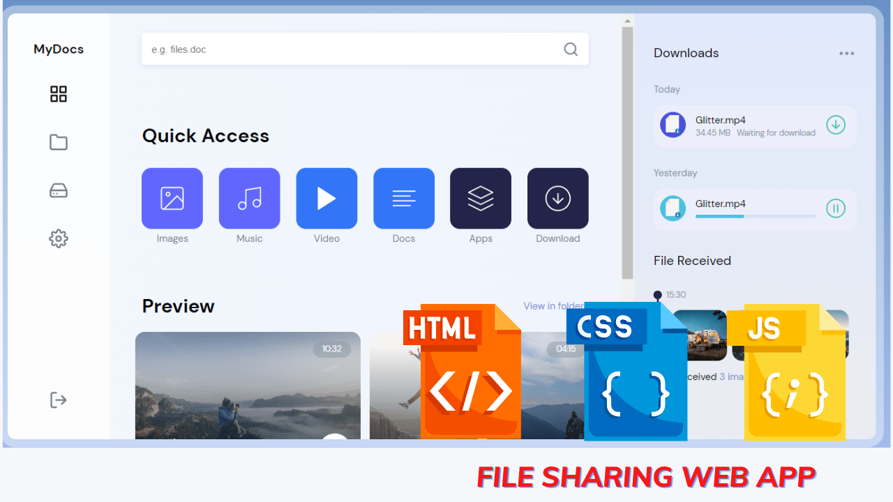 Create File Sharing App With Javascript With Source Code