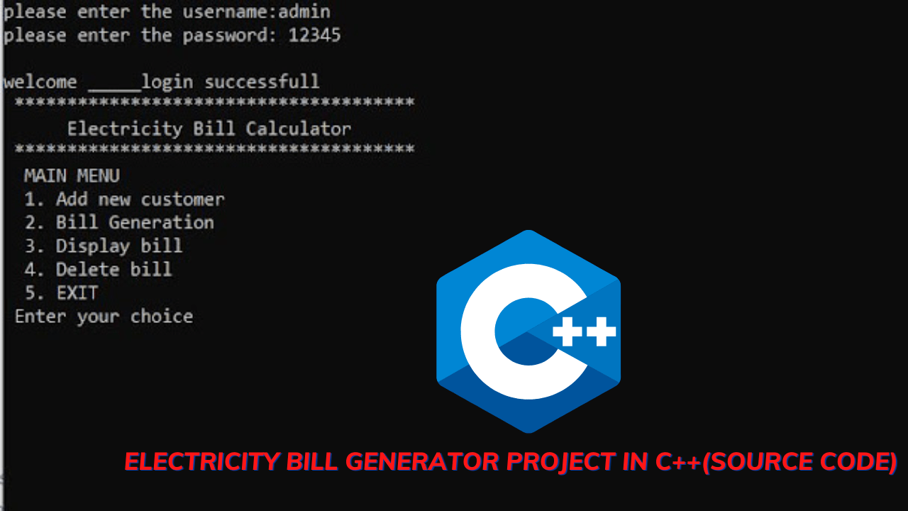 Electricity Bill Generator Project In C++