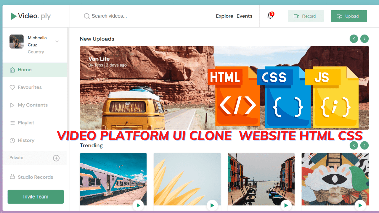 Read more about the article Create Video Platform UI Clone Html Css (Complete Code)