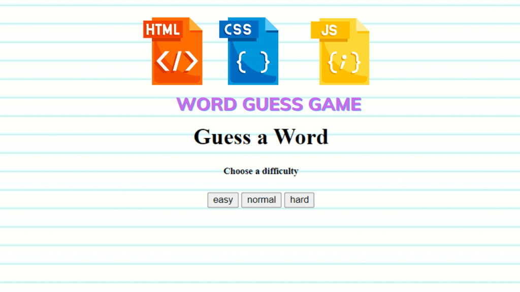 Word Guessing Game Html, Css And, Javascript (Source Code)
