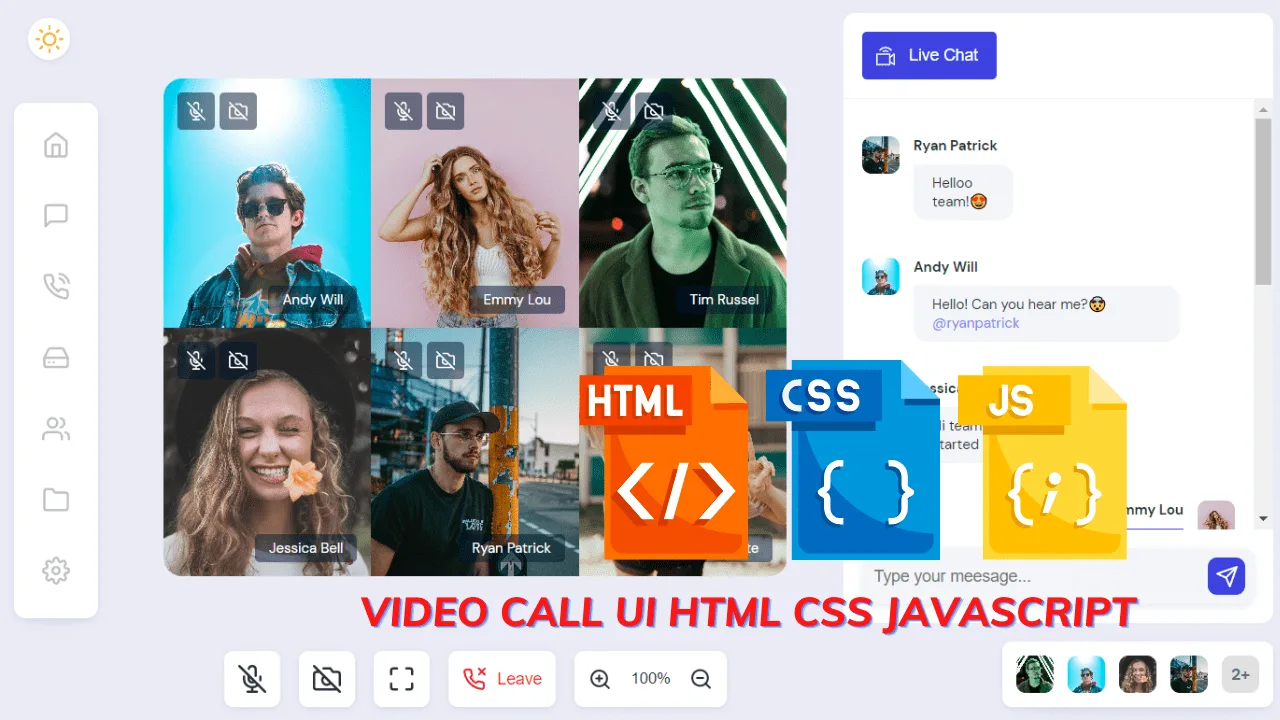 Video Call Ui Html Css Javascript