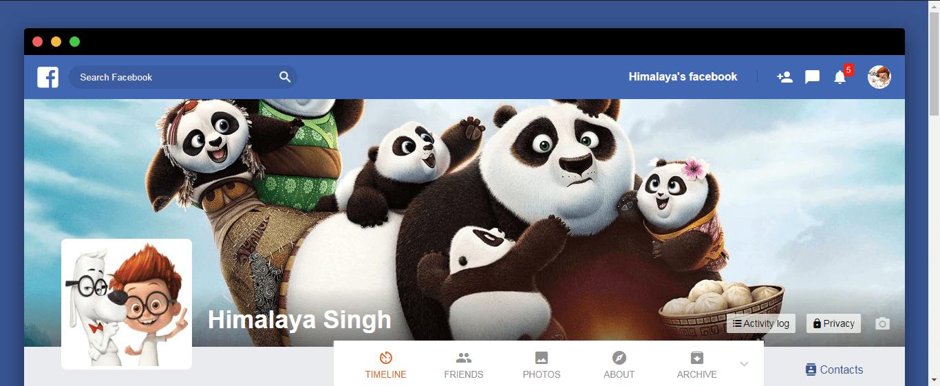 Facebook Profile Page Clone