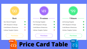 Read more about the article Create a Responsive Pricing Table Using HTML and CSS Code