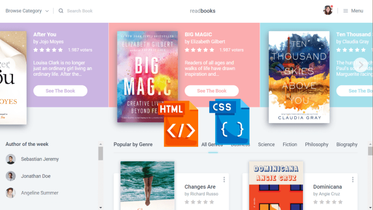 Online Book Store Project in HTML and CSS (Source Code)