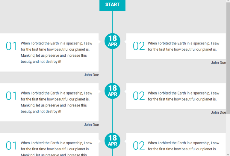 Responsive Vertical Timeline Using HTML and CSS