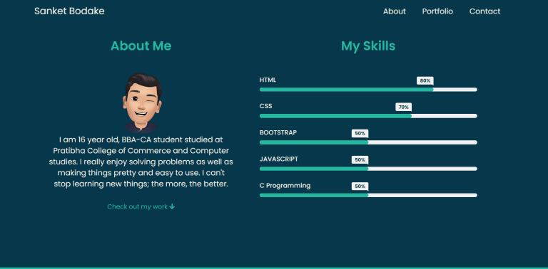 Responsive Portfolio Website Using Html & Css (Source Code)