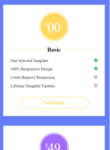 price card table html css
