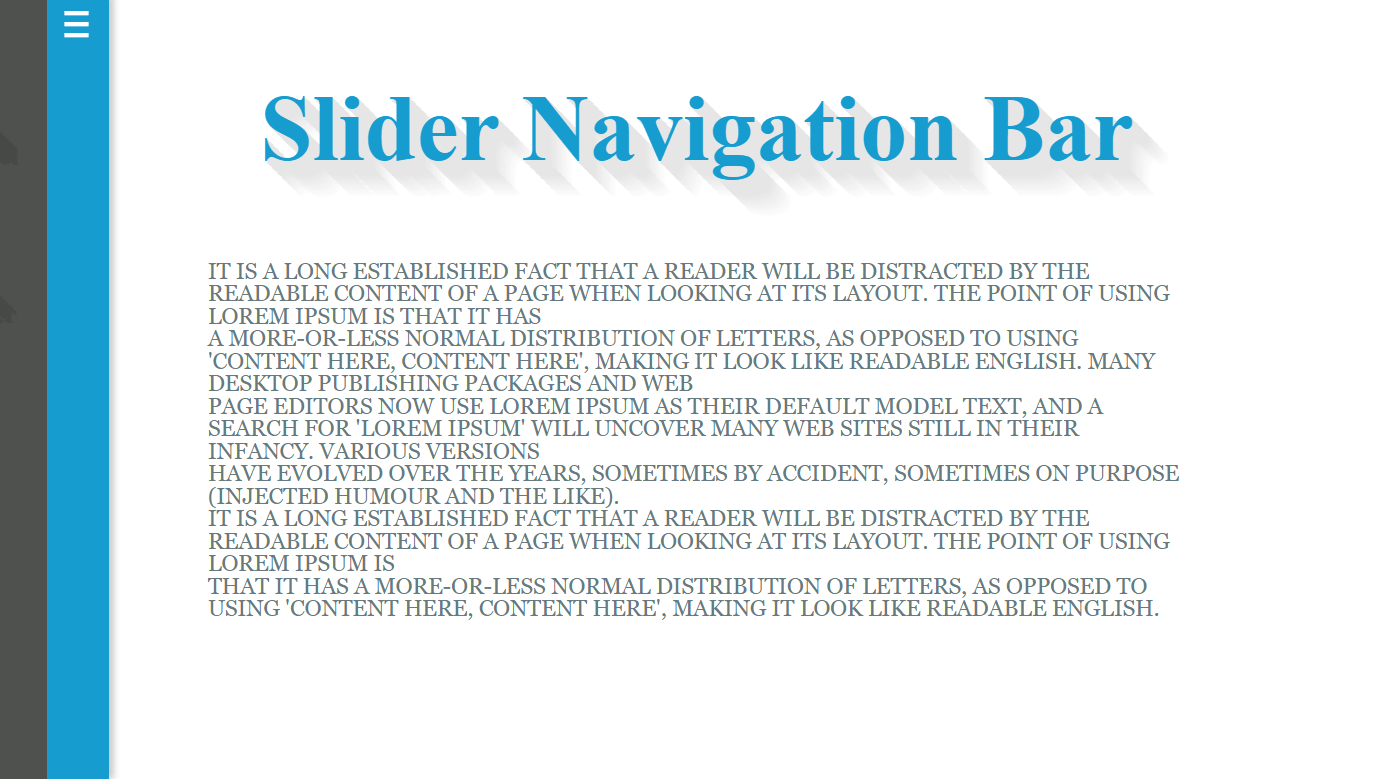 Create Slider Navbar Using Html Css (Source Code)