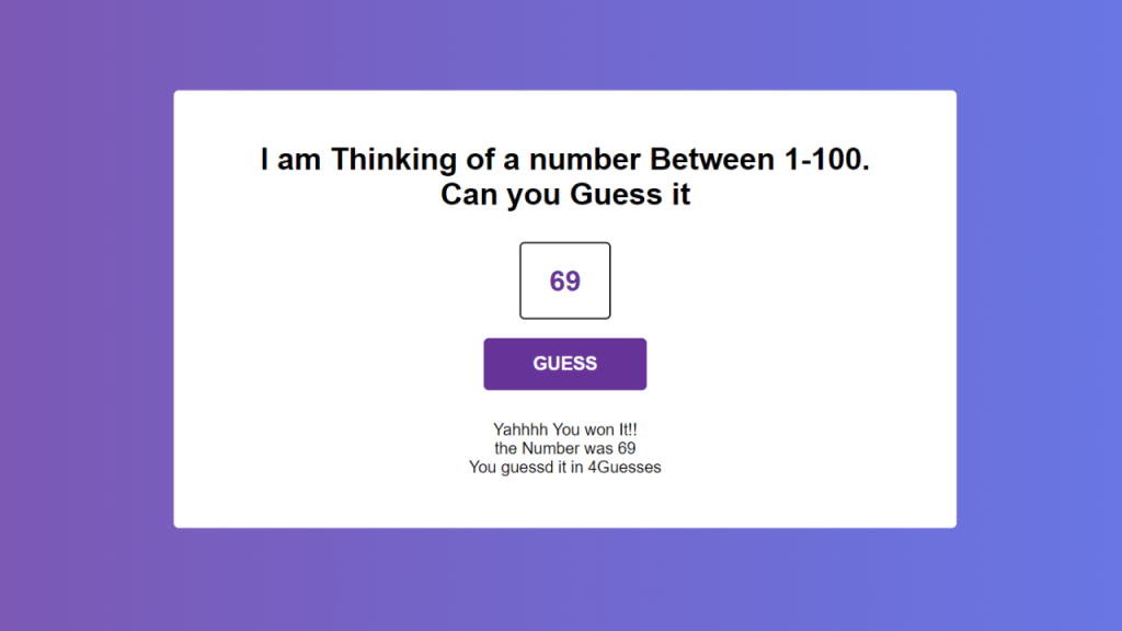 Create Number Guessing Game Using JavaScript