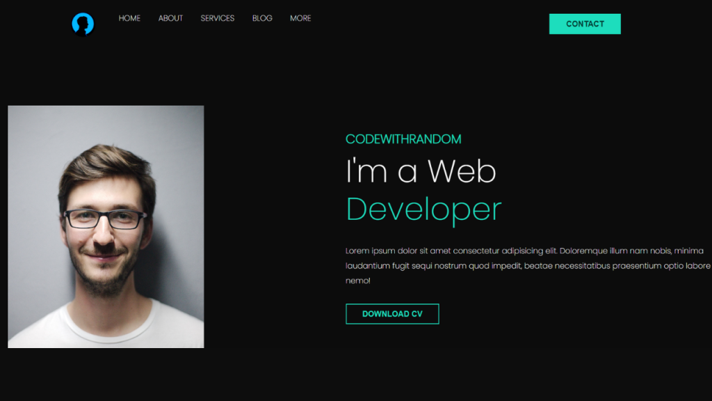 Create Portfolio Website Using HTML And CSS Source Code 
