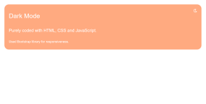 Dark Mode Toggle Button with HTML, CSS and JavaScript Dark Mode Toggle Button with HTML, CSS and JavaScript