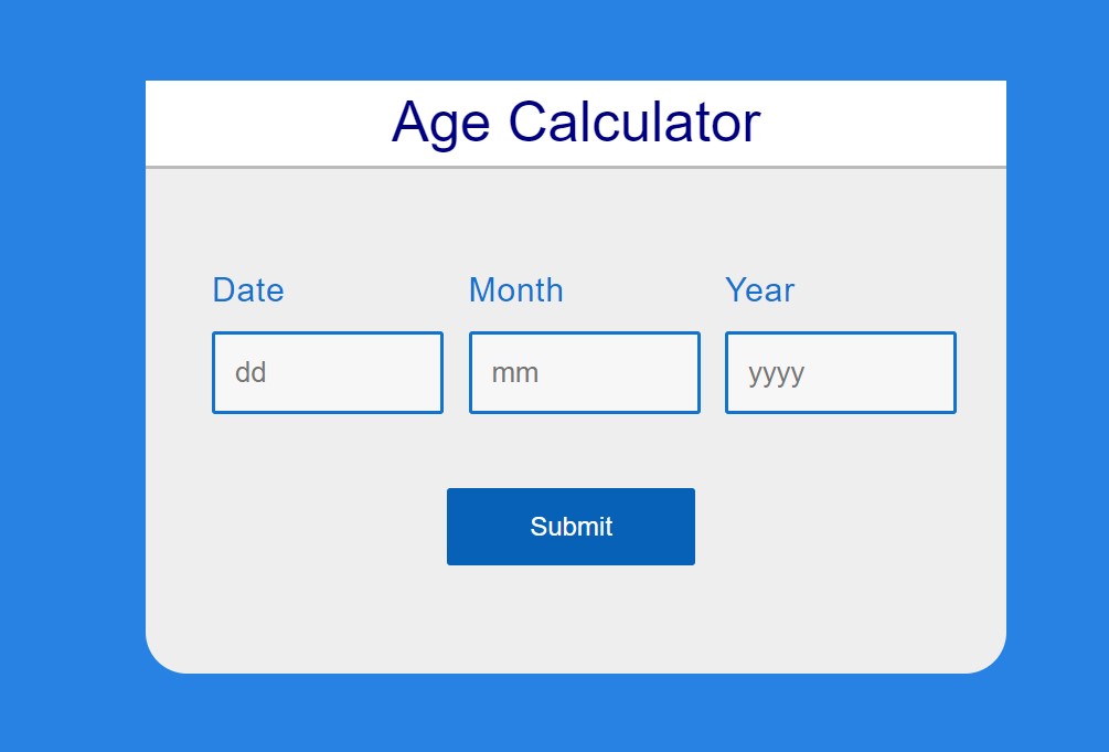 Age Calculator Using Javascript ( Source Code )