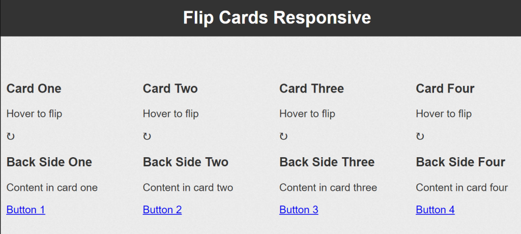 Create Multiple Flip Card Responsive Using HTML and CSS