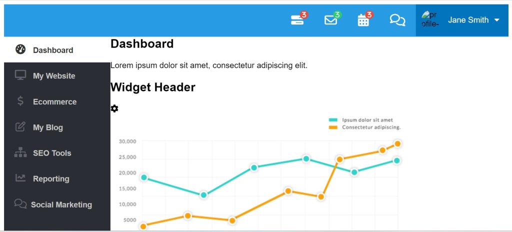 Simple Dashboard Design Using HTML & CSS (Source Code)