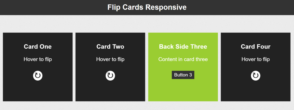  Multiple Flip Card Responsive Using HTML and CSS