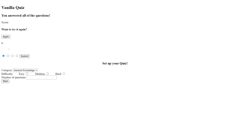 Multiple Choice Quiz with Timer using HTML & JavaScript Code