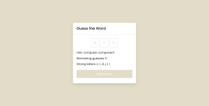 Word Guessing Game Using JavaScript Word Guessing Game Using JavaScript